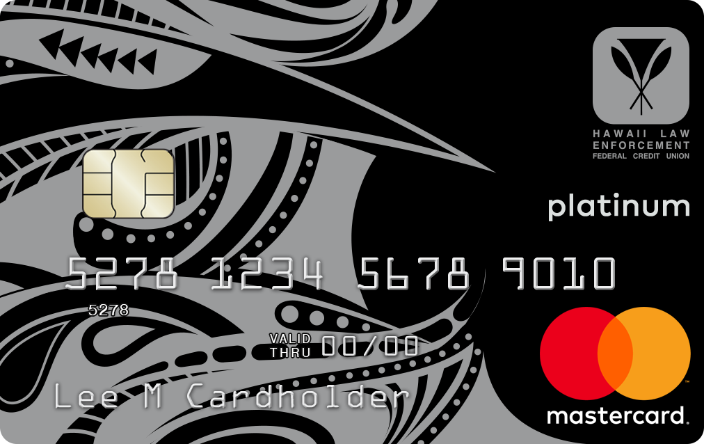 HLEFCU Logo Design Platinum Mastercard credit card
